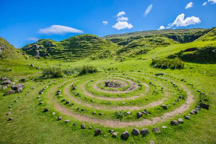 スコットランド・スカイ島　フェアリー・グレンのケルトの螺旋